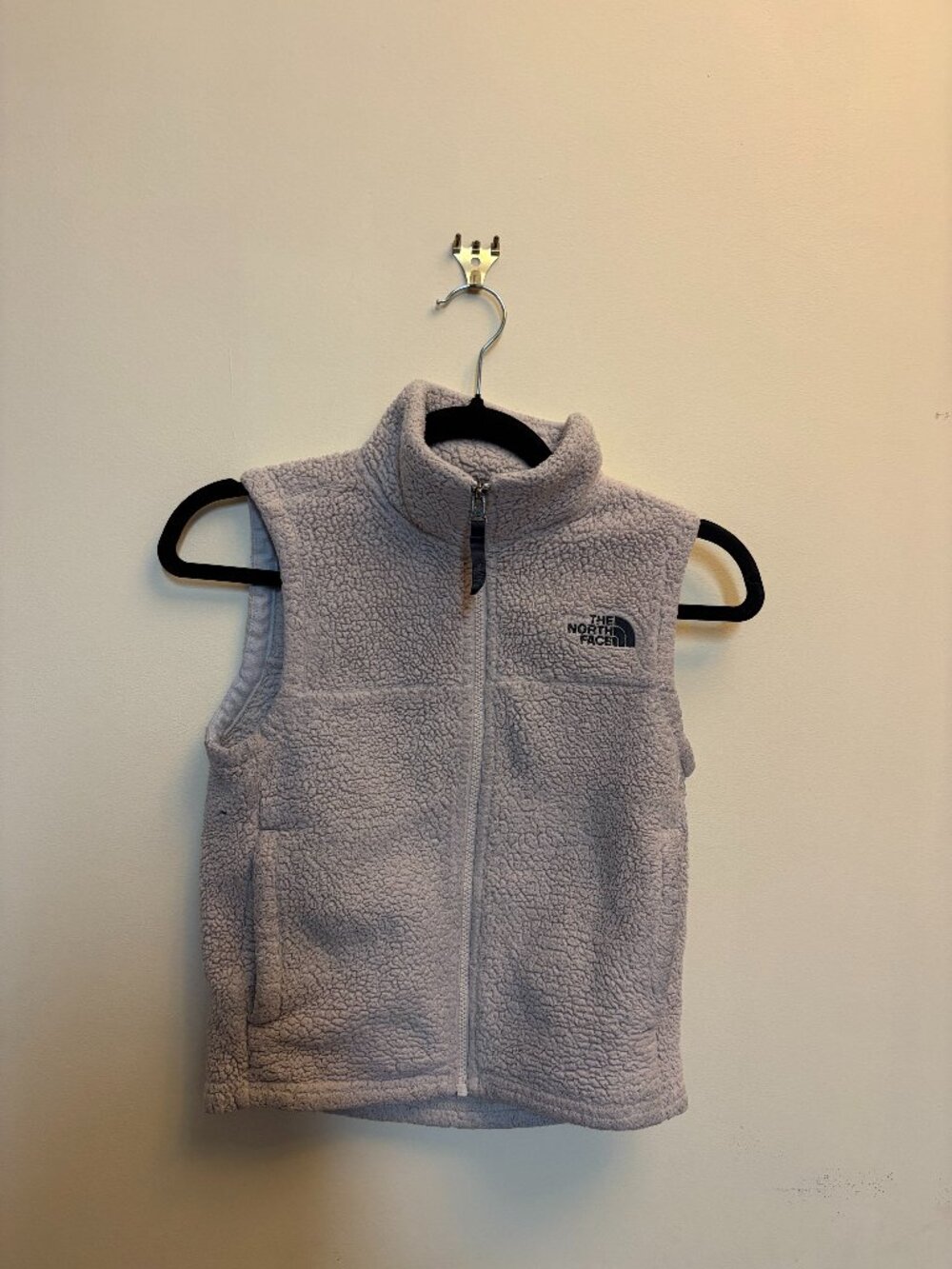The North Face Boys Sherpa Fleece Vest Size S/P 7/8 cream